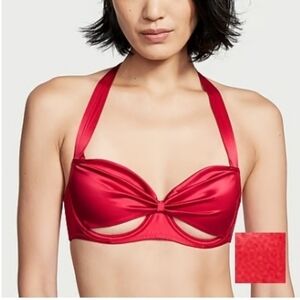 Victoria's Secret | Dream Angels Wicked Open-Cup Halter Bra Size S Lipstick Red